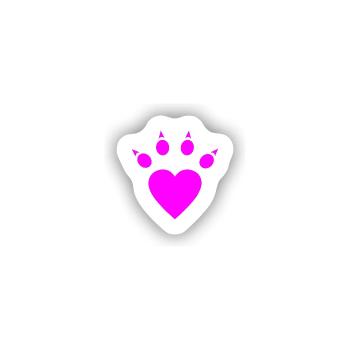 Katzenpfote Herz Pfote - Sticker Größe S (10 x 10 cm) - Mattweiß - Vorne