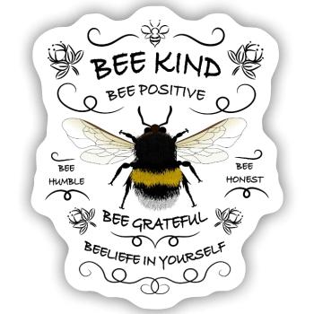 Bee Beautyful - Sticker Größe S (10 x 10 cm) - Mattweiß - Vorne