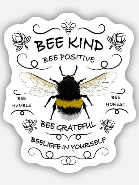 Bee Beautyful - Sticker Größe S (10 x 10 cm) - Mattweiß