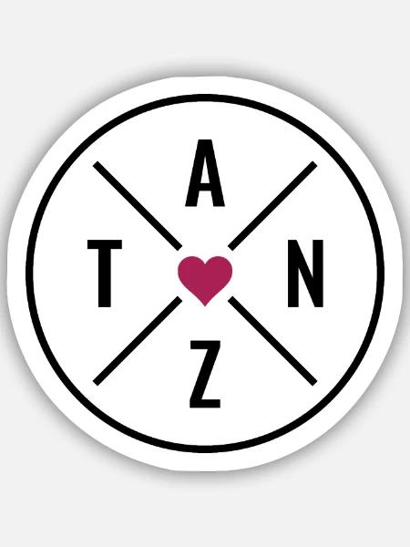 Tanzliebe Tanzen Herz Tanz Liebe Farben anpassbar - Sticker Größe S (10 x 10 cm) - Mattweiß