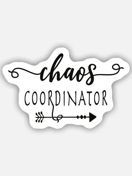 chaos coordinator - Sticker Größe S (10 x 10 cm) - Mattweiß