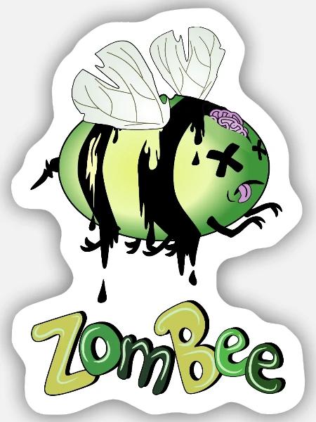 ZomBee - Sticker Größe S (10 x 10 cm) - Mattweiß