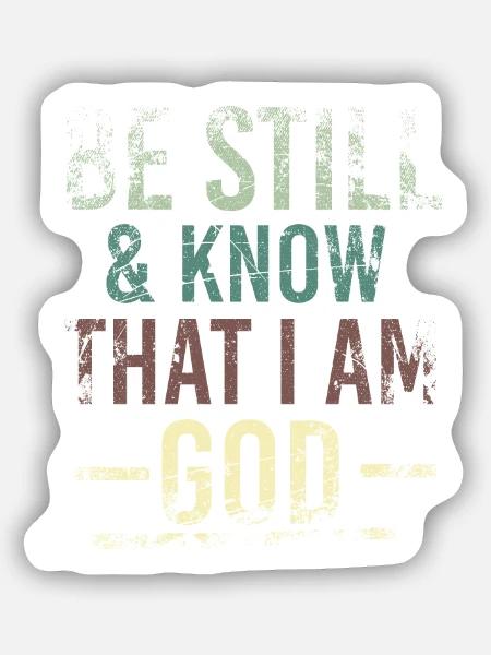 I Am God - Sticker Größe S (10 x 10 cm) - Mattweiß