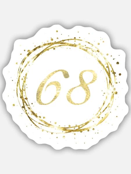 68 - Sticker Größe S (10 x 10 cm) - Mattweiß