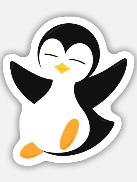 Pinguin - Sticker Größe S (10 x 10 cm) - Mattweiß