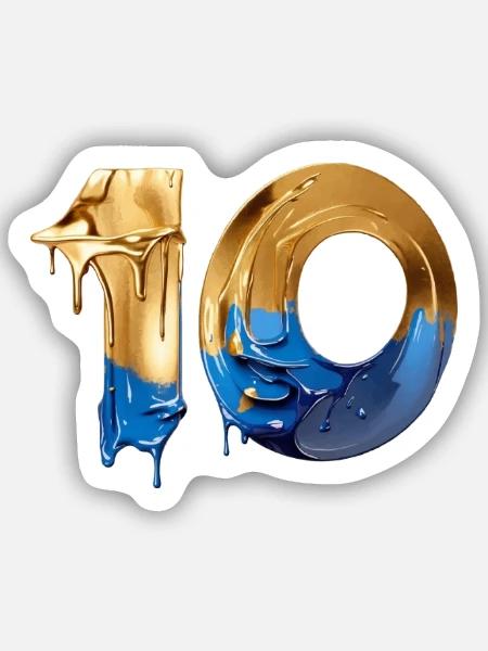 NR. 10 NUMMER 10 COOL 10. GEBURTSTAG - Sticker Größe S (10 x 10 cm) - Mattweiß