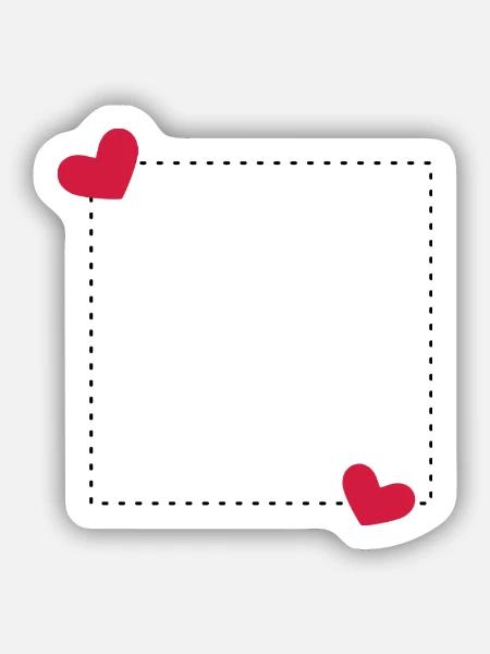 Herz Rahmen Ornament Linie Dekoration - Sticker Größe S (10 x 10 cm) - Mattweiß