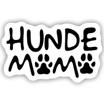 Hunde Mama - Hundepfote - Hund - Sticker Größe S (10 x 10 cm) - Mattweiß - Vorne
