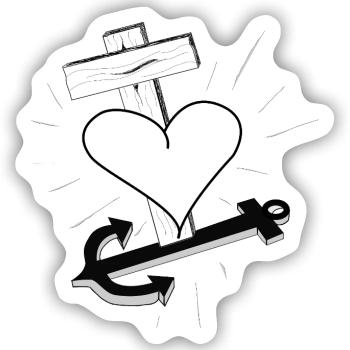 Glaube Hoffnung und Liebe - Sticker Größe S (10 x 10 cm) - Mattweiß - Vorne