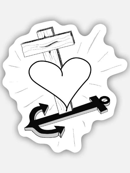 Glaube Hoffnung und Liebe - Sticker Größe S (10 x 10 cm) - Mattweiß