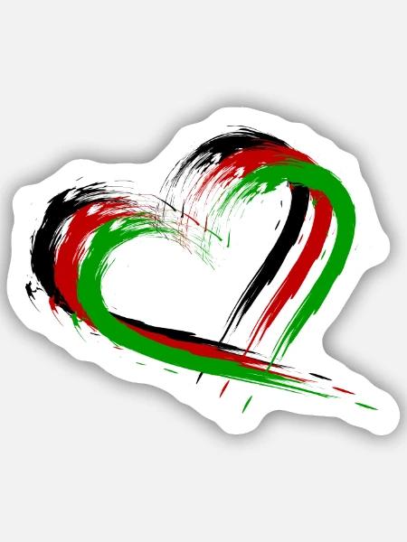 Herz Bürste Afghanistan Flagge Fahne Neu - Sticker Größe S (10 x 10 cm) - Mattweiß