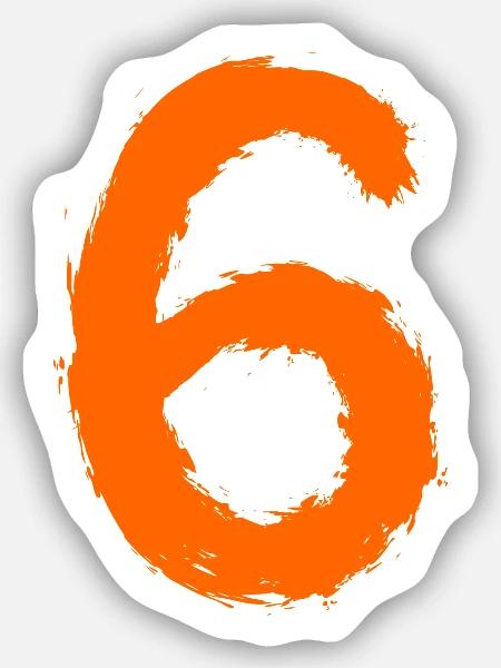 Zahl 6 Nummer Sechs 6. Geburtstag Geschenk - Sticker Größe S (10 x 10 cm) - Mattweiß