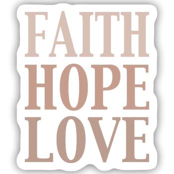 glaube liebe hoffnung - Sticker Größe S (10 x 10 cm) - Mattweiß - Vorne