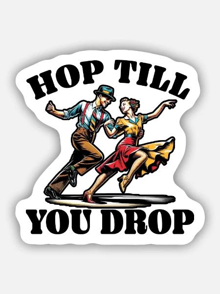 Lindy Hop Tänzer Swinging Dancing Swing Dance - Sticker Größe S (10 x 10 cm) - Mattweiß