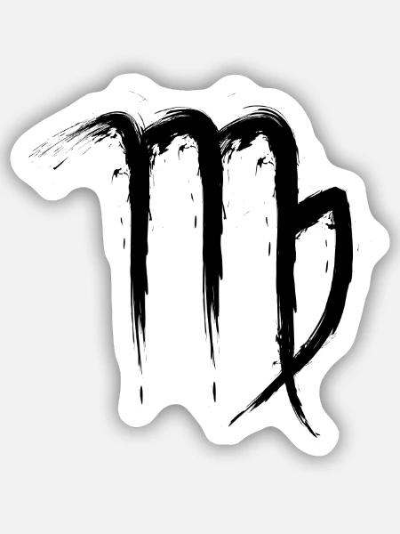 Jungfrau Sternzeichen Virgo Design Symbol 1 - Sticker Größe S (10 x 10 cm) - Mattweiß