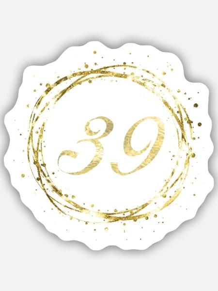39 - Sticker Größe S (10 x 10 cm) - Mattweiß
