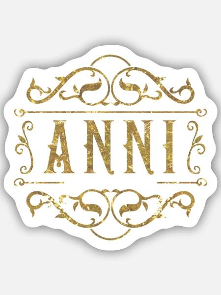 Anni gold - Sticker Größe S (10 x 10 cm) - Mattweiß