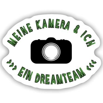 meine Kamera und ich - Sticker Größe S (10 x 10 cm) - Mattweiß - Vorne