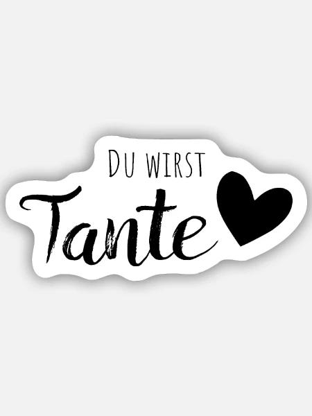 Du wirst Tante - Sticker Größe S (10 x 10 cm) - Mattweiß