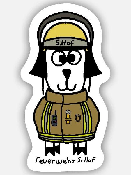 Feuerwehr ScHoF - Sticker Größe S (10 x 10 cm) - Mattweiß
