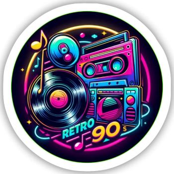Retro 90s Logo - Sticker Größe S (10 x 10 cm) - Mattweiß - Vorne