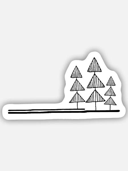 Tree Tree Tree - Sticker Größe S (10 x 10 cm) - Mattweiß