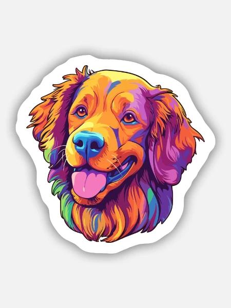 Hovawart Hunderasse Cartoon Kawaii Illustration - Sticker Größe S (10 x 10 cm) - Mattweiß