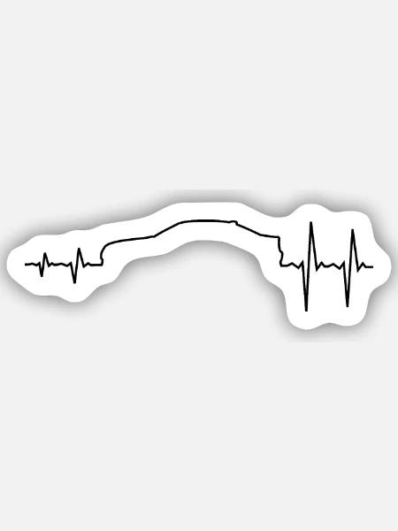 Sportwagen Puls E60 Limousine - Sticker Größe S (10 x 10 cm) - Mattweiß