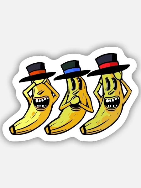 banane drôle drôle drôle banane fruit fruit - Sticker taille S (10 x 10 cm) - blanc mat
