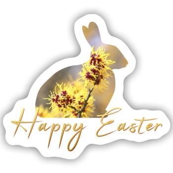 Happy Easter rabbit - Sticker Größe S (10 x 10 cm) - Mattweiß - Vorne