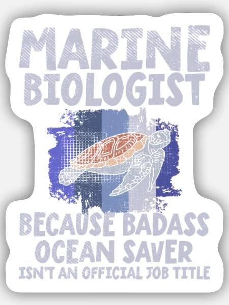 Meeresbiologe - Sticker Größe S (10 x 10 cm) - Mattweiß