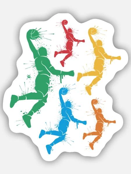 Basketballer Jungen Basketball Kinder - Sticker Größe S (10 x 10 cm) - Mattweiß
