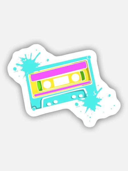 Kassette - Sticker Größe S (10 x 10 cm) - Mattweiß