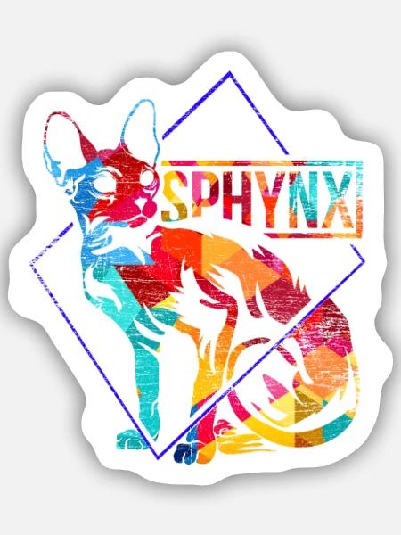 Verschmuste Sphynx Katzenzucht - Sticker Größe S (10 x 10 cm) - Mattweiß
