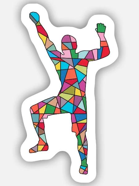 Klettern Berge Kletterer Boulder Jungen Bouldern - Sticker Größe S (10 x 10 cm) - Mattweiß