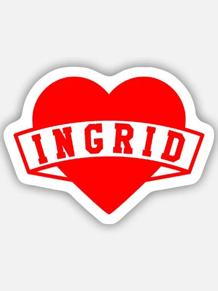 Ingrid Herzen - Sticker Größe S (10 x 10 cm) - Mattweiß