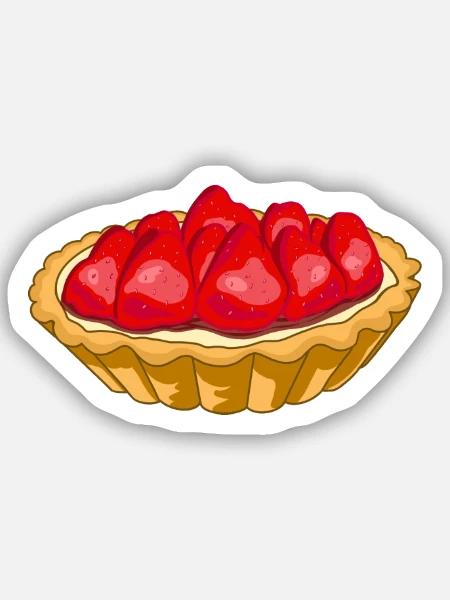 Erdbeer-Tarte - Sticker Größe S (10 x 10 cm) - Mattweiß