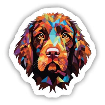 Pudelpointer Hunderasse Aquarell Illustration - Sticker Größe S (10 x 10 cm) - Mattweiß - Vorne