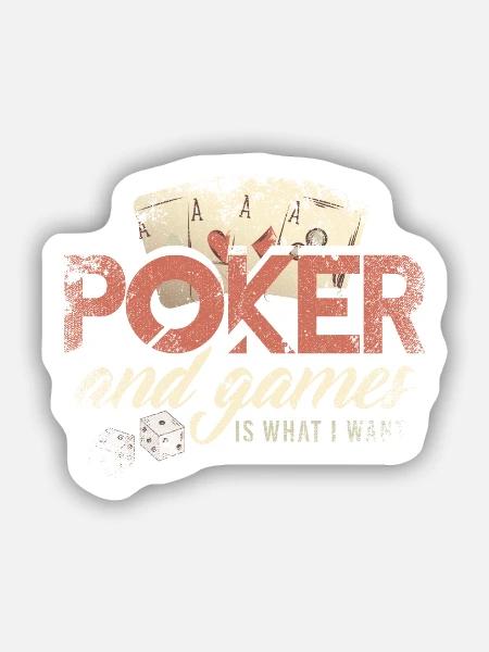 Poker Geschenkidee - Sticker Größe S (10 x 10 cm) - Mattweiß