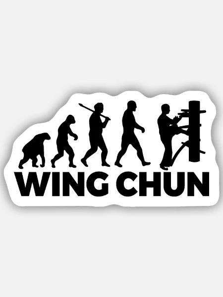 Wing Chun-Entwicklung - Sticker Größe S (10 x 10 cm) - Mattweiß