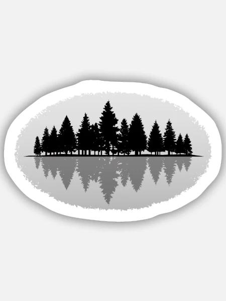 Forêt forêt - Sticker taille S (10 x 10 cm) - blanc mat