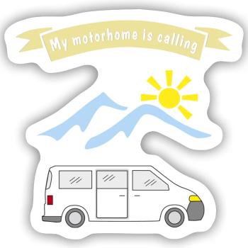 motorhome is calling - Sticker Größe S (10 x 10 cm) - Mattweiß - Vorne