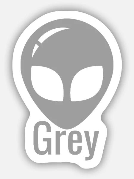 Grey - Sticker Größe S (10 x 10 cm) - Mattweiß