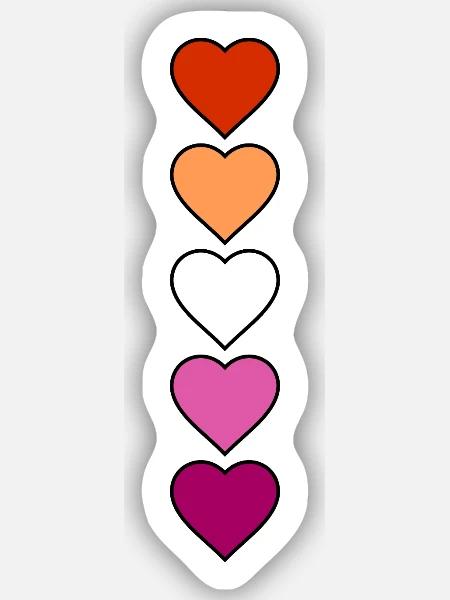 Lesbian Lesbian Hearts - Sticker size S (10 x 10 cm) - white matte