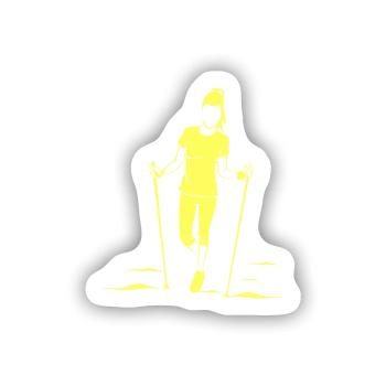 Nordic Walker Frau Walking - Sticker Größe S (10 x 10 cm) - Mattweiß - Vorne