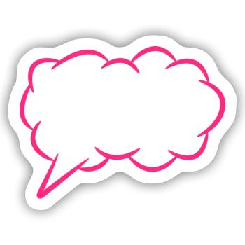 Sprechblase Gedankenblase - Sticker Größe S (10 x 10 cm) - Mattweiß - Vorne