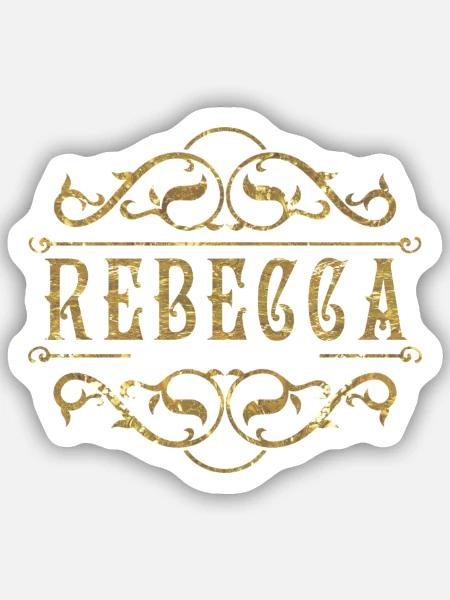 Rebecca gold - Sticker Größe S (10 x 10 cm) - Mattweiß