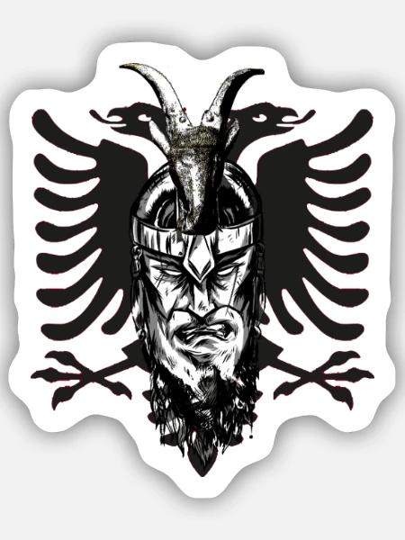 Skenderbeg Albanien Kosovo Geschenkidee - Sticker Größe S (10 x 10 cm) - Mattweiß