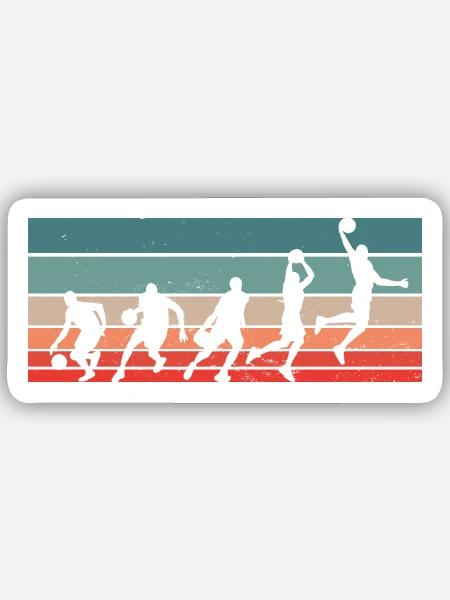 Dunking Basketballspieler Sequenz Basketballer - Sticker Größe S (10 x 10 cm) - Mattweiß