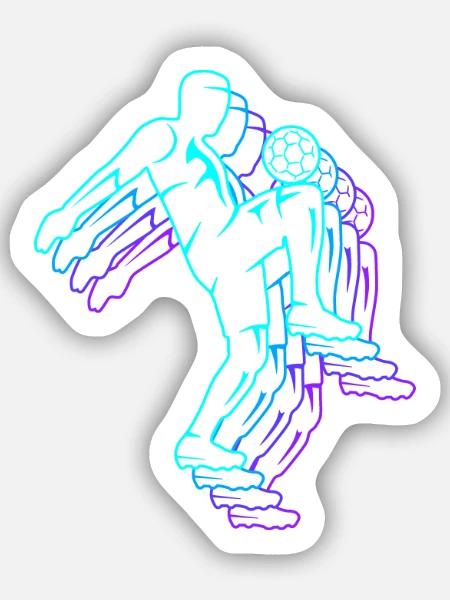 Fußball Fußballer Retro Fußballspieler Jungen - Sticker Größe S (10 x 10 cm) - Mattweiß
